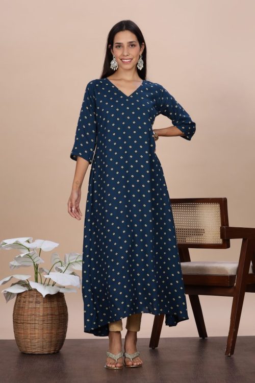 Bandhani Design Long Tunic Top