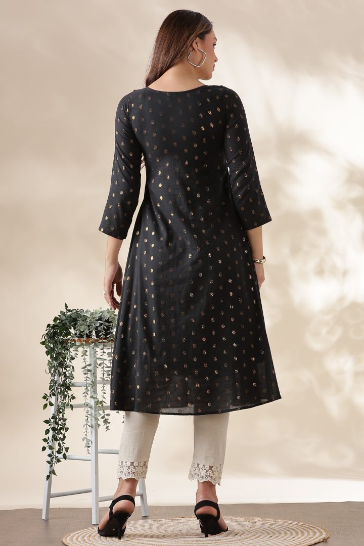 Cora Cotton Golden Polka Dots Top - Image 3