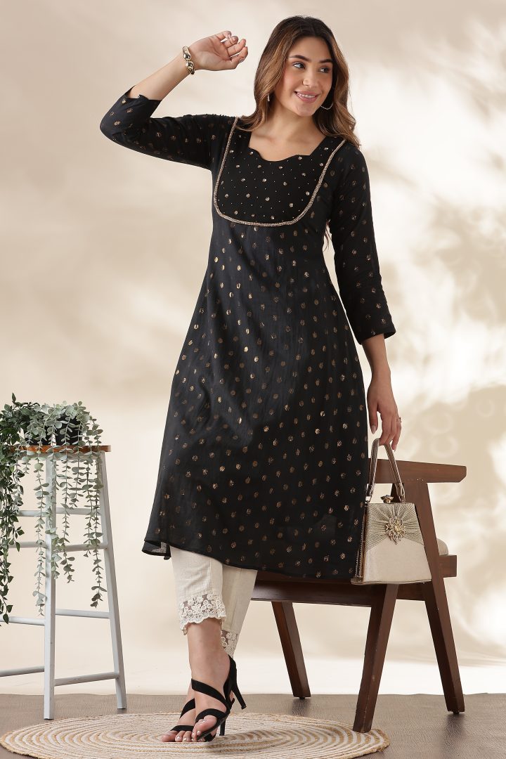 Cora Cotton Golden Polka Dots Top - Image 4