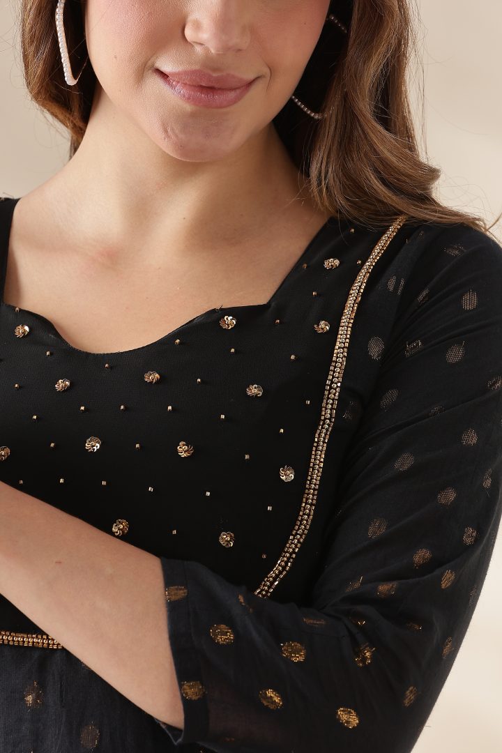 Cora Cotton Golden Polka Dots Top - Image 10