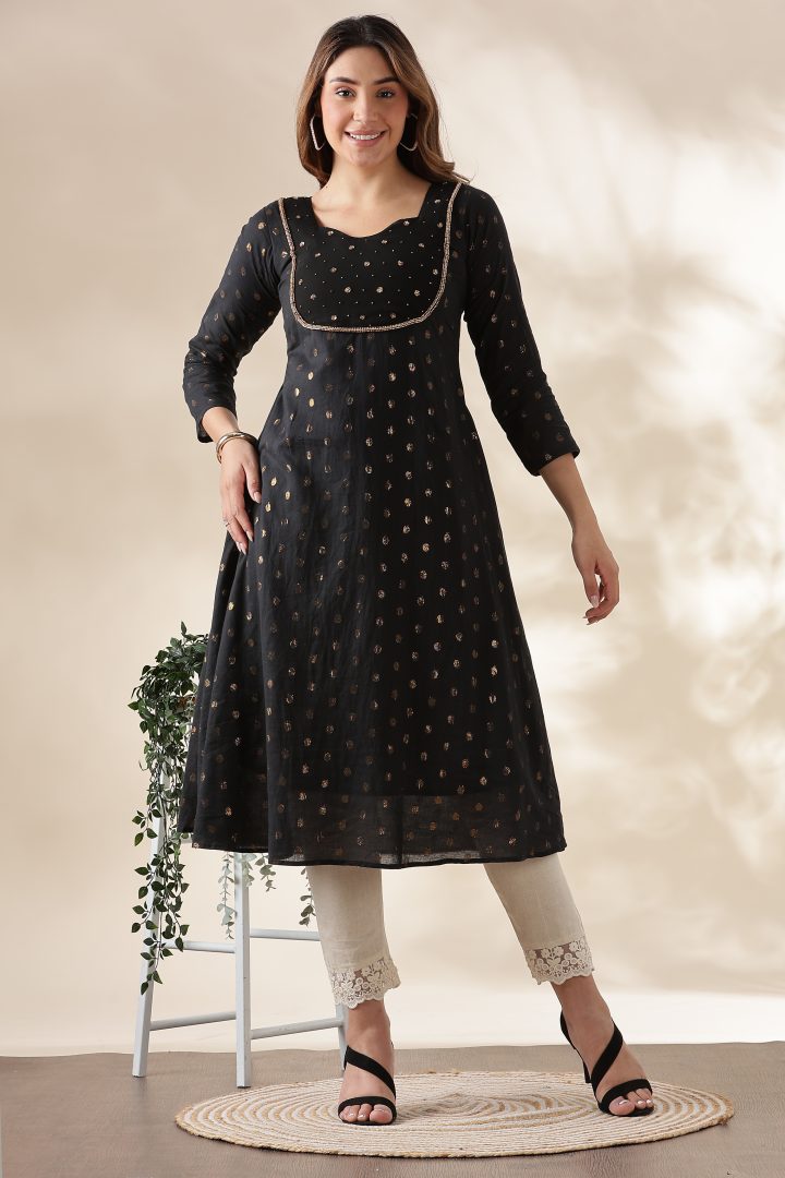 Cora Cotton Golden Polka Dots Top - Image 9