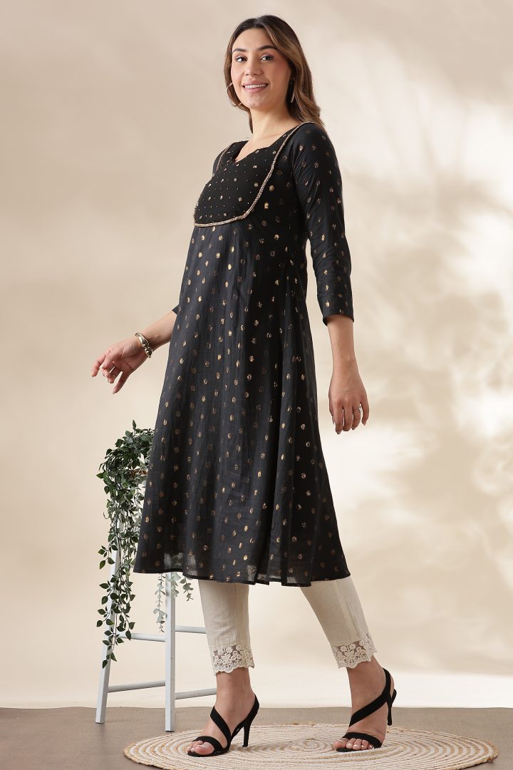 Cora Cotton Golden Polka Dots Top - Image 8