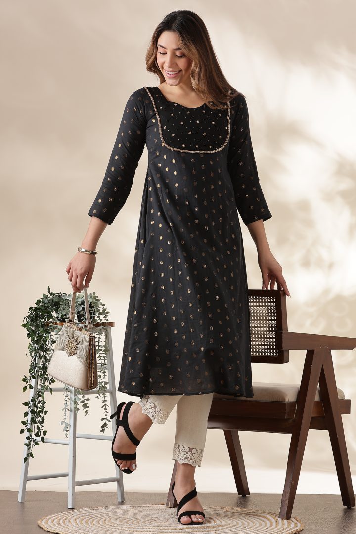 Cora Cotton Golden Polka Dots Top - Image 7