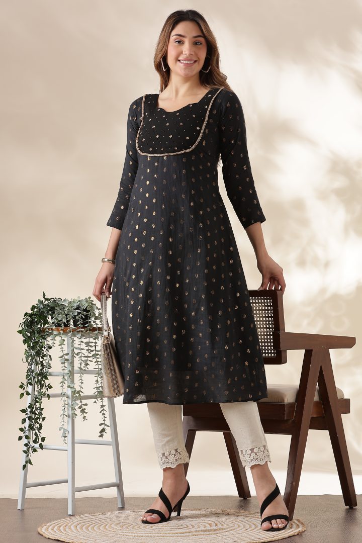 Cora Cotton Golden Polka Dots Top - Image 6