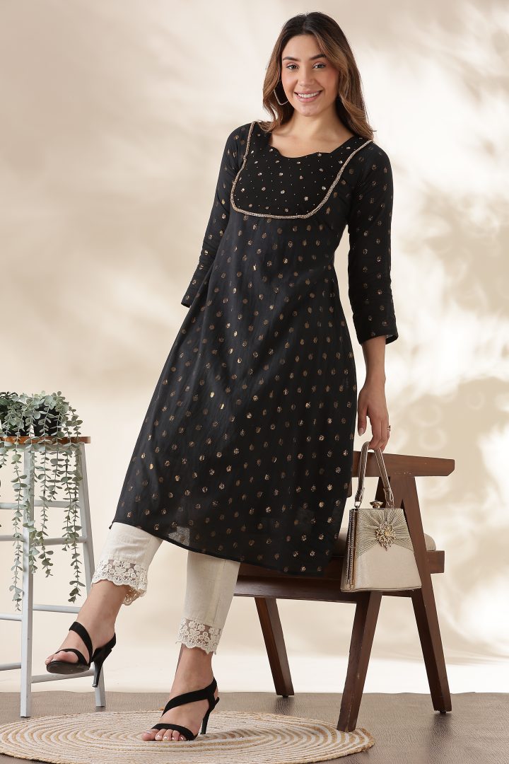 Cora Cotton Golden Polka Dots Top - Image 5