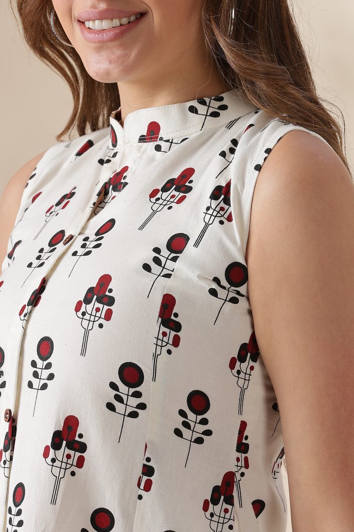 Handblock Printed Cotton Dress - Image 3