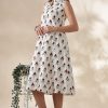 Handblock Printed Cotton Dress - Thumbnail Image 12