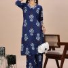 Indigo Blue Hand Block Cotton Cordset - Thumbnail Image 1