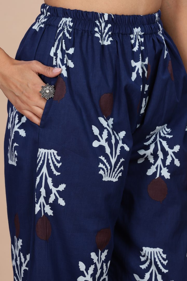 Indigo Blue Hand Block Cotton Cordset - Image 11