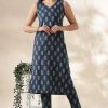 Kantha Cotton Cordset (Navy Blue) - Thumbnail Image 1