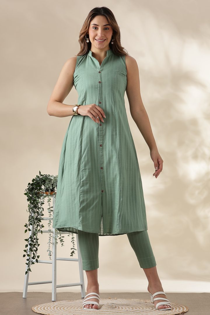 Light Green Cotton Cordset - Image 14