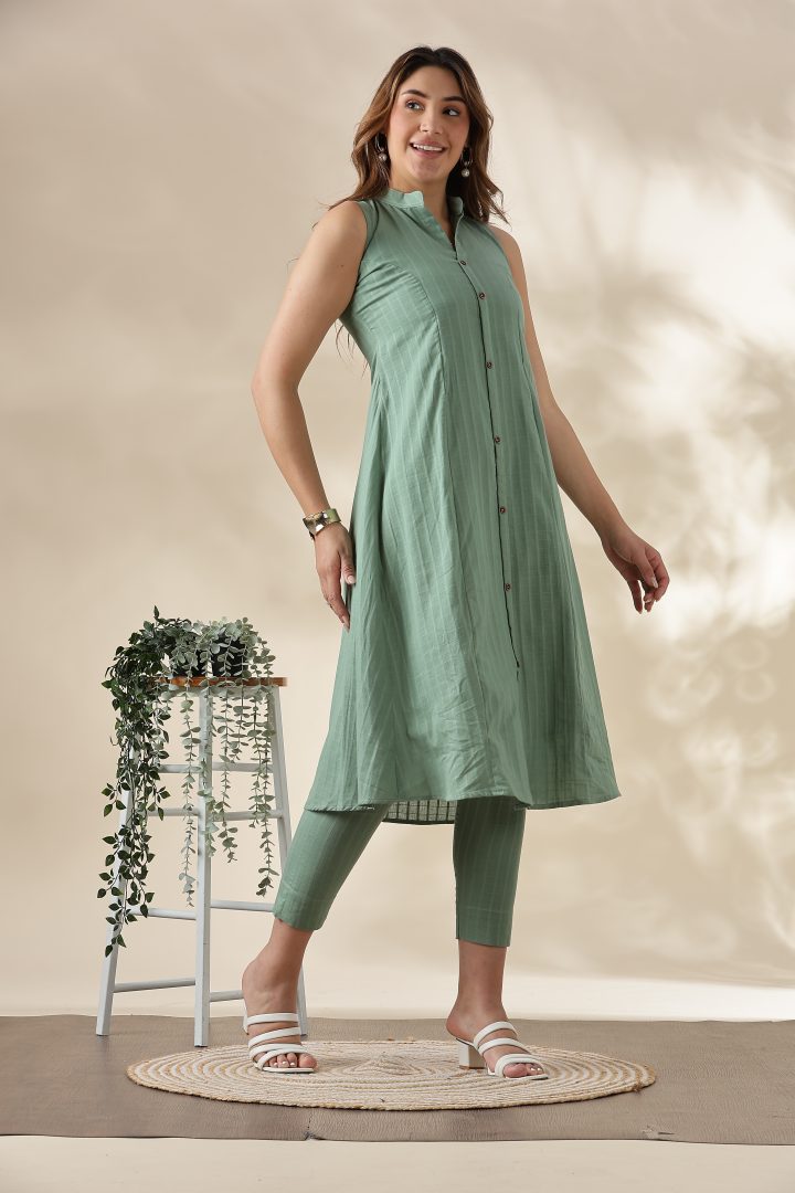 Light Green Cotton Cordset - Image 8