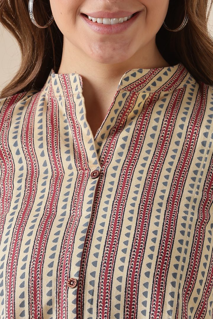 Printed Cotton One Piece Dress - Image 3