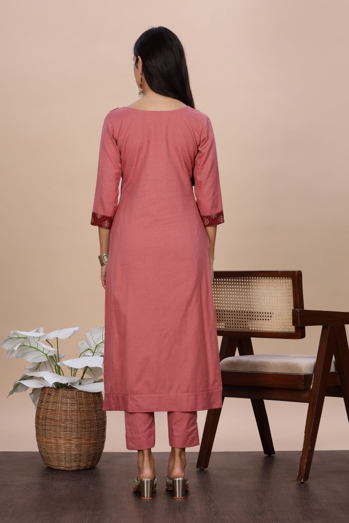 Pure Cotton Ajrak Yoke 2 Piece Set - Image 4