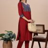 Pure Cotton Ajrak Yoke 2 Piece Set - Thumbnail Image 6