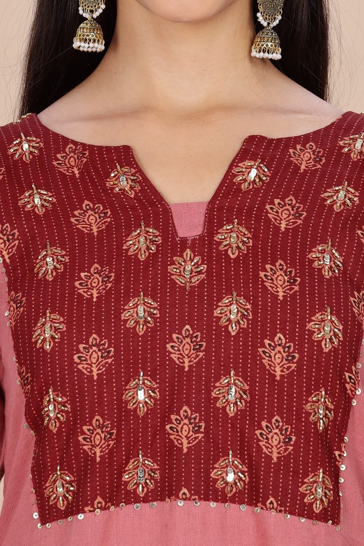 Pure Cotton Ajrak Yoke 2 Piece Set - Image 8