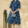 Cotton A-Line Top with 3/4th Sleeves - Thumbnail Image 1