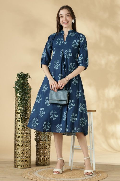 Cotton A-Line Top with 3/4th Sleeves