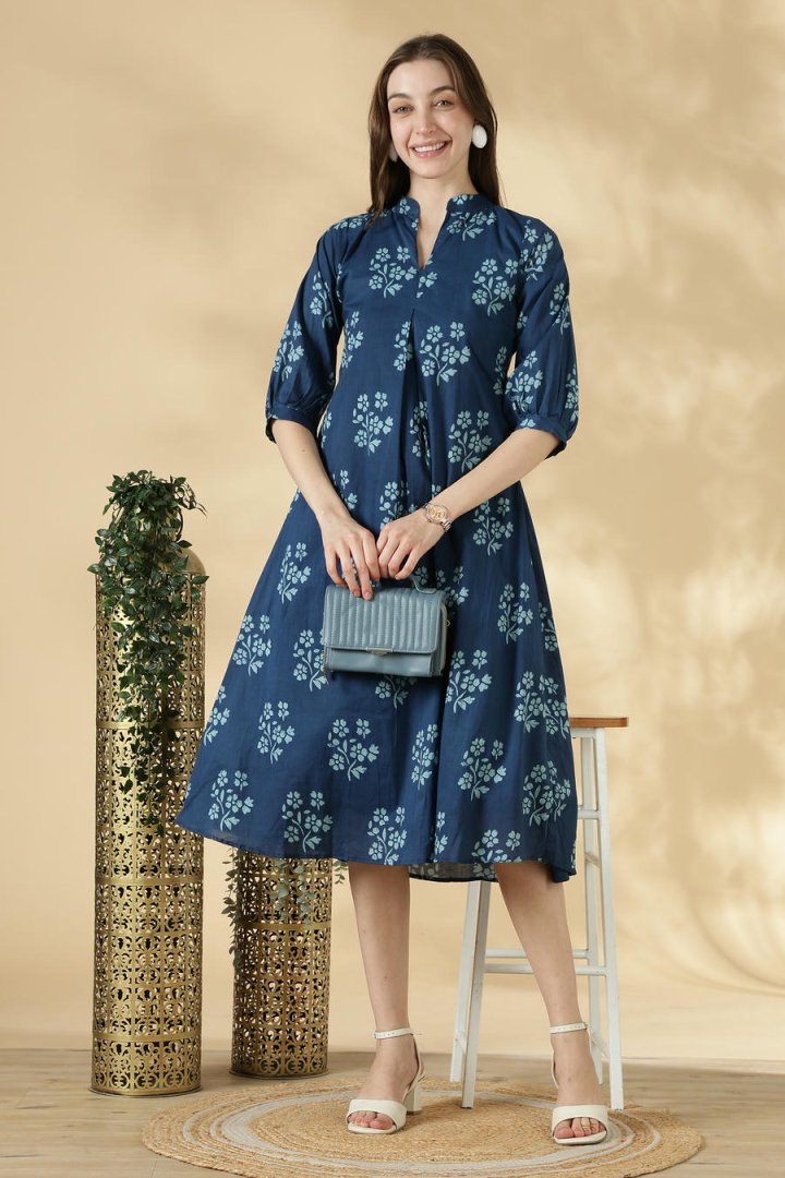 Cotton A-Line Top with 3/4th Sleeves