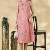Cotton Embroidery Sleeveless A-Line Top - Thumbnail Image 2