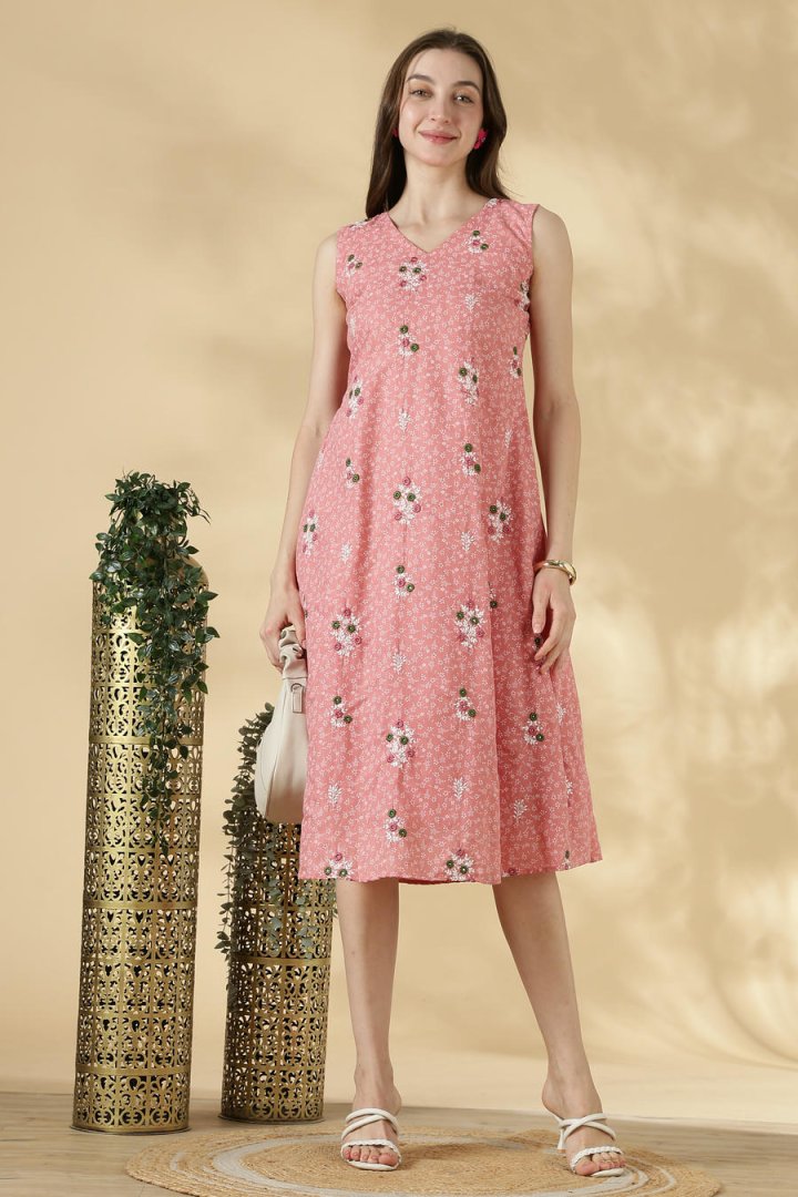Cotton Embroidery Sleeveless A-Line Top - Image 5