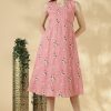 Cotton Embroidery Sleeveless A-Line Top - Thumbnail Image 6