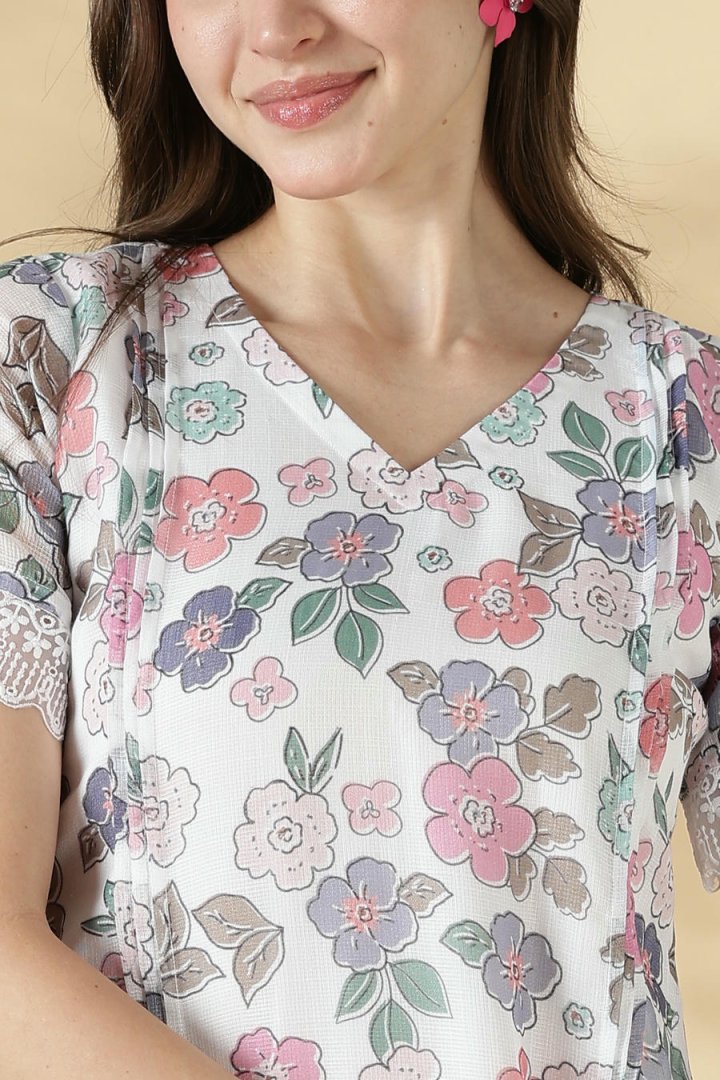 Kota Floral Design A-Line Top - Image 9