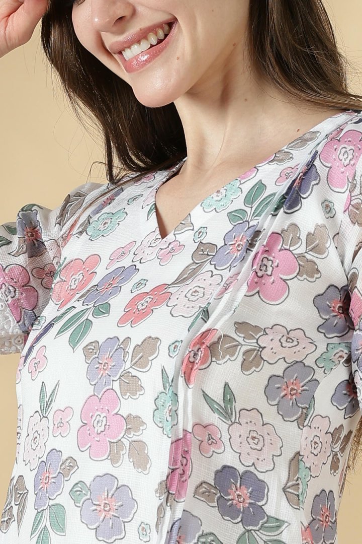 Kota Floral Design A-Line Top - Image 10