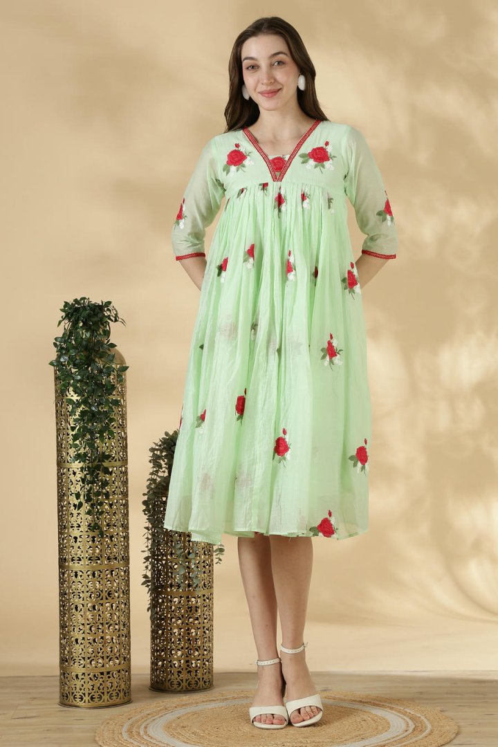Mul Chandheri Pleated A-Line Top - Image 3