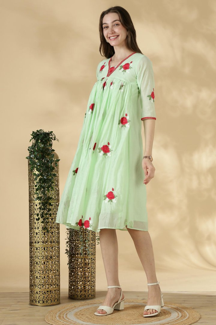 Mul Chandheri Pleated A-Line Top - Image 4