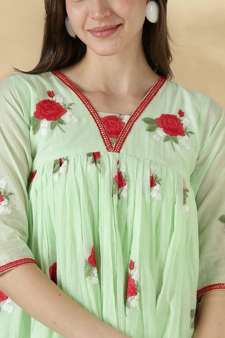 Mul Chandheri Pleated A-Line Top - Image 6