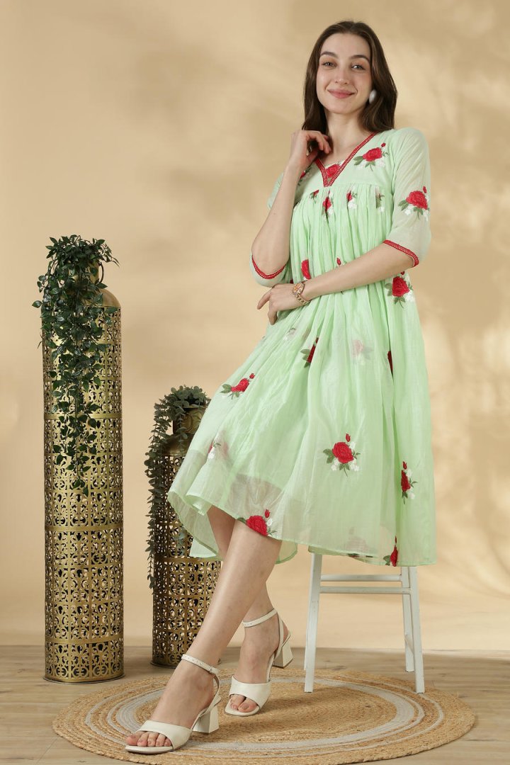 Mul Chandheri Pleated A-Line Top - Image 11