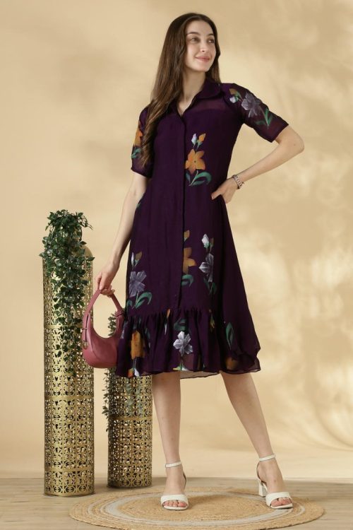 Rangoli Silk Frock with Blush Paint